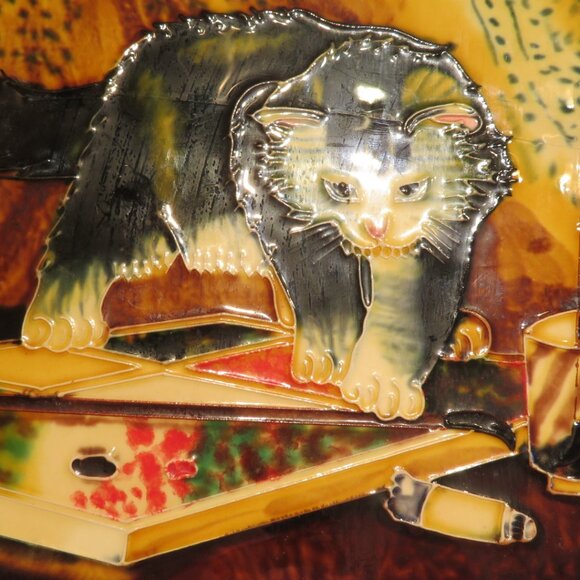 Ceramic Tile Art Artistic Cat 3D (F68) - Picture 5 of 6